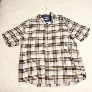 Tommy Bahama Casual Black and Brown Plaid Shirt